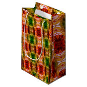 Rotbarsch-Keime-Formas vermelhas, Verdes e dourada Kleine Geschenktüte (Vorderseite Schrägansicht)