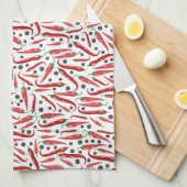 Rotbarsch-Paprikaschoten-Muster Geschirrtuch (Viertel Falte)