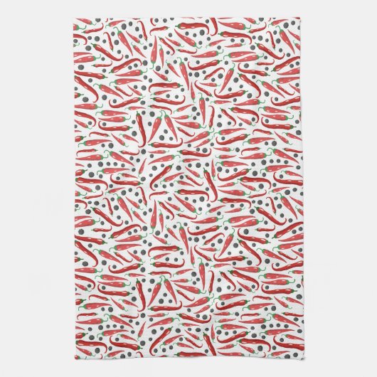 Rotbarsch-Paprikaschoten-Muster Geschirrtuch (Vertikal)