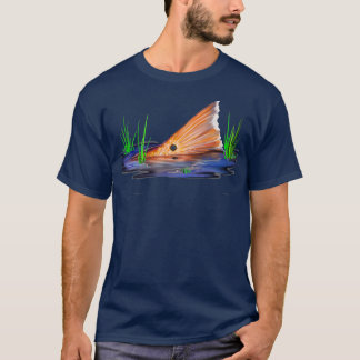 Rotbarsch Roter Trommelfisch Rotbarsch Schwanz T-Shirt