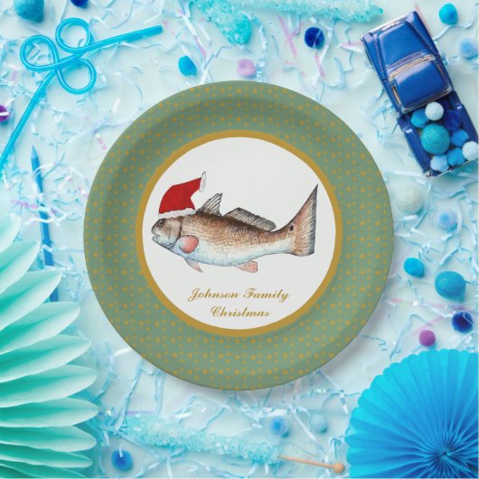 Rotbarsch-Sankt-Weihnachten Pappteller (Party)