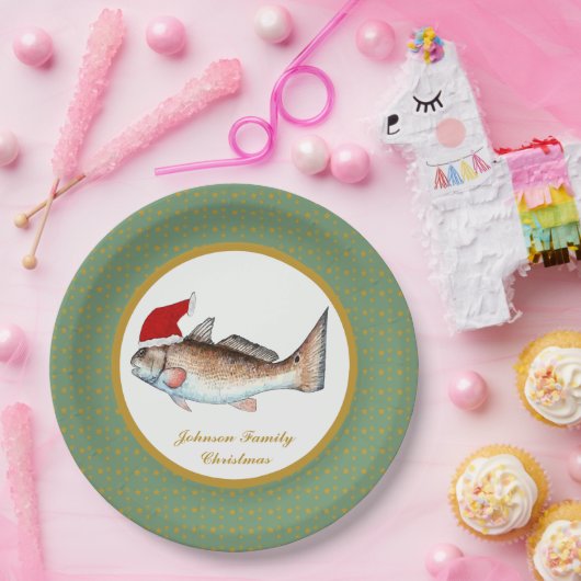 Rotbarsch-Sankt-Weihnachten Pappteller (Party)