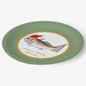 Rotbarsch-Sankt-Weihnachten Pappteller (Schrägansicht)