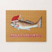 Rotbarsch-Weihnachtsmannmütze-Weihnachten Puzzle (Horizontal)