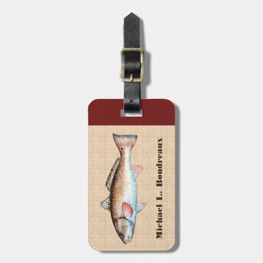 Rotbarsche (Bordeaux-Akzent 1) Gepäckanhänger (Vorderseite vertikal)