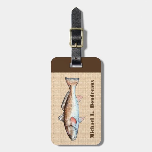 Rotbarsche (Brown-Akzent) Gepäckanhänger (Vorderseite vertikal)