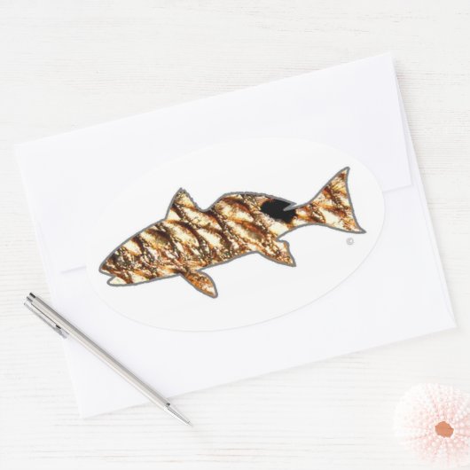 Rotbarsche durch Patternwear© Ovaler Aufkleber (Umschlag)