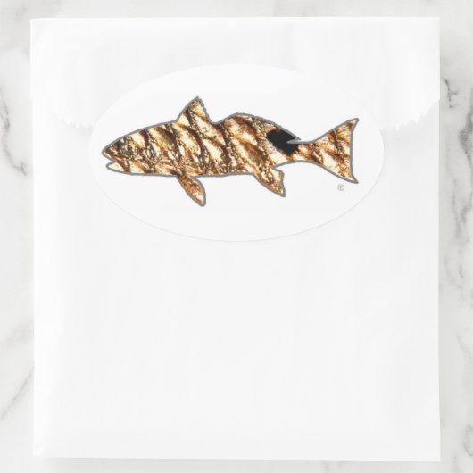 Rotbarsche durch Patternwear© Ovaler Aufkleber (Tasche)