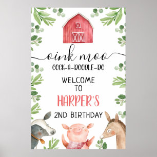 Rotbarsche Farm Foliage Geburtstag Begrüßungszeich Poster