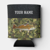 Rotbarsche Trommelfischer Name Rauschende Camoufla Dosenkühler (Rückseite)