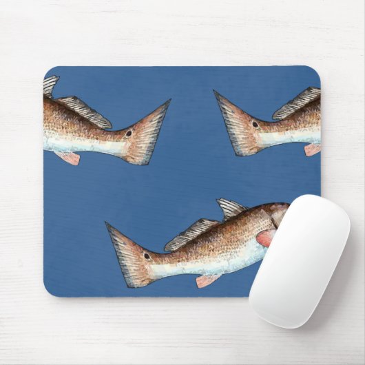 Rotbarsche und Rotbarsch-Schwänze (blau) Mousepad (Mit Mouse)