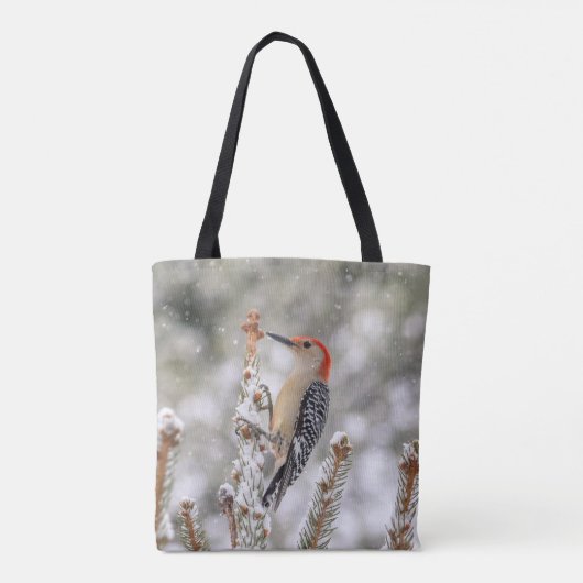 Rotbauchspecht im Schnee Tasche (Rückseite)