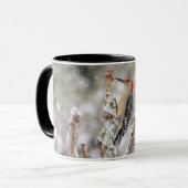 Rotbauchspecht im Schnee Tasse (Vorderseite Links)