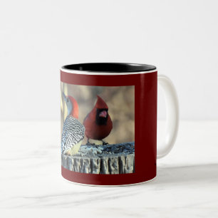 Rotbauchspecht mit Rotem Kardinal Zweifarbige Tasse