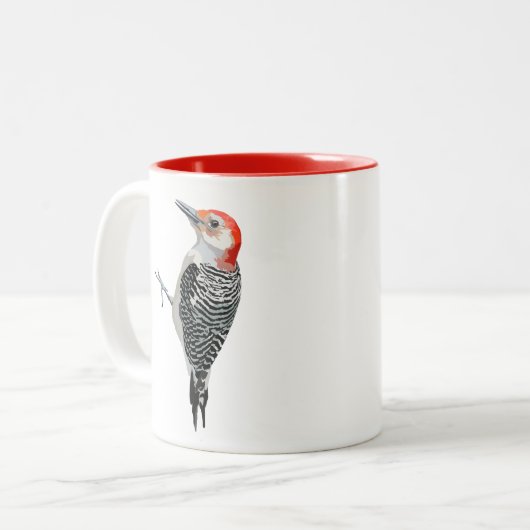 Rotbauchspecht Zweifarbige Tasse (Vorderseite Links)