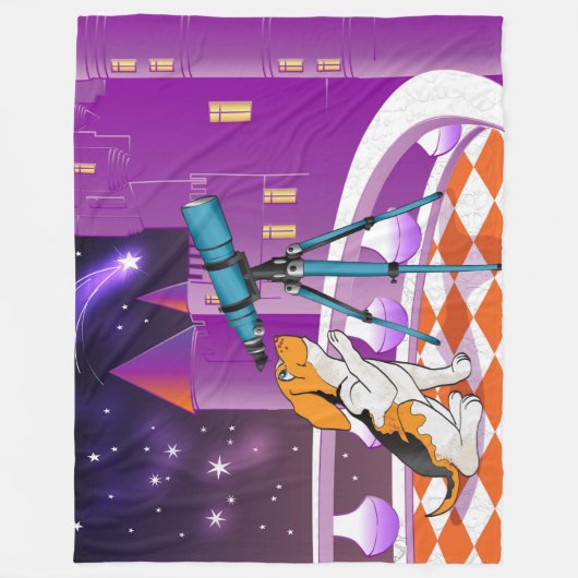 Rotbeige Welpe und Teleskop Fleecedecke (Vorderseite)