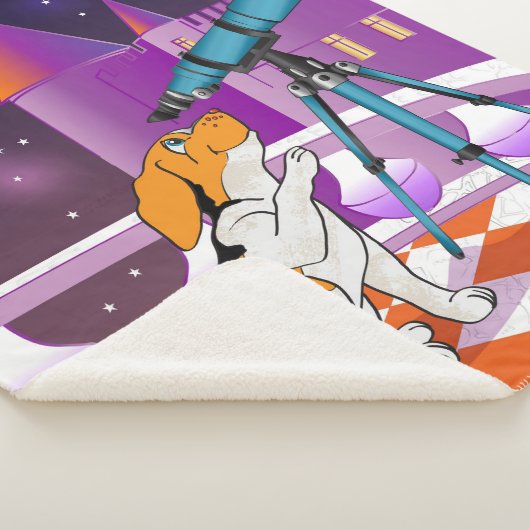 Rotbeige Welpe und Teleskop im Schloss Sherpadecke (3/4)