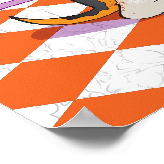 Rotbeige Welpe und Teleskop Poster (Ecke)