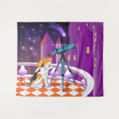 Rotbeige Welpe und Teleskop Wandteppich (Vorderseite (Horizontal))