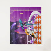 Rotbeige Welpe und Teleskop Wandteppich (Vorderseite)