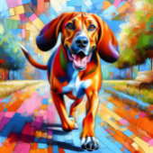 Rotbein-Hund Portrait Akryllische Kunstdrucke Puzzle