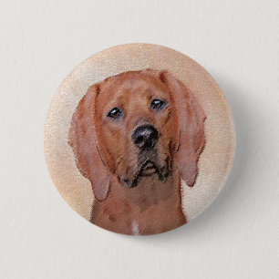 Rotbein-Innenmalerei - Niedliche Original Hundkuns Button
