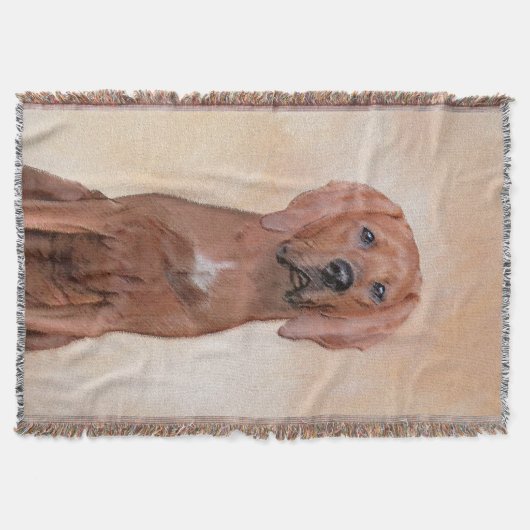 Rotbein-Innenmalerei - Niedliche Original Hundkuns Decke (Vorderseite)