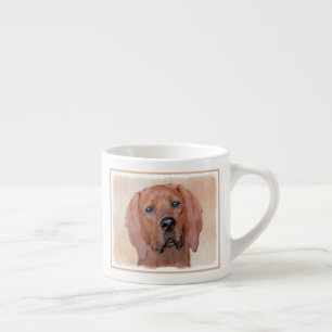 Rotbein-Innenmalerei - Niedliche Original Hundkuns Espressotasse