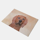 Rotbein-Innenmalerei - Niedliche Original Hundkuns Fußmatte (Schrägansicht)