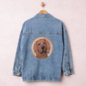 Rotbein-Innenmalerei - Niedliche Original Hundkuns Jeansjacke (Hangar)