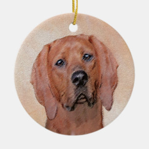 Rotbein-Innenmalerei - Niedliche Original Hundkuns Keramik Ornament
