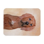 Rotbein-Innenmalerei - Niedliche Original Hundkuns Magnet (Horizontal)