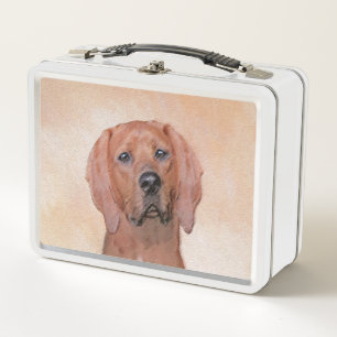 Rotbein-Innenmalerei - Niedliche Original Hundkuns Metall Brotdose
