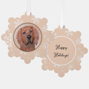 Rotbein-Innenmalerei - Niedliche Original Hundkuns Ornament Karte