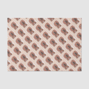 Rotbein-Innenmalerei - Niedliche Original Hundkuns Seidenpapier