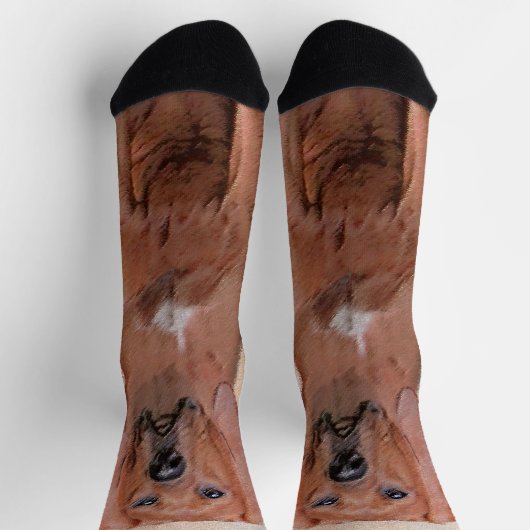 Rotbein-Innenmalerei - Niedliche Original Hundkuns Socken (Oben)