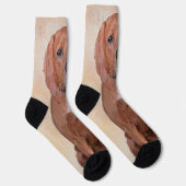 Rotbein-Innenmalerei - Niedliche Original Hundkuns Socken (Rechts)