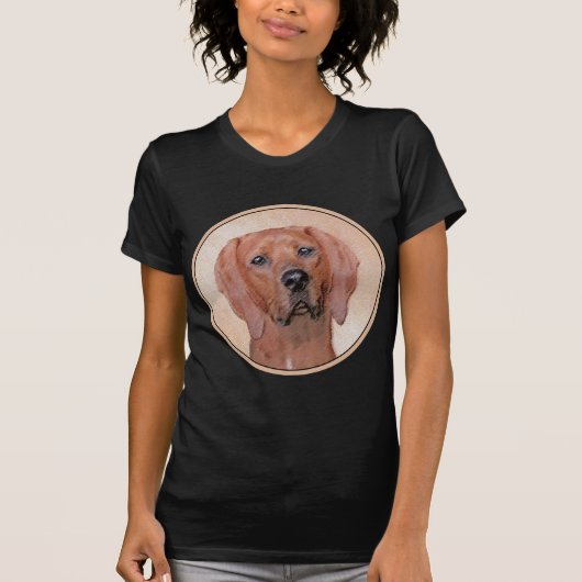 Rotbein-Innenmalerei - Niedliche Original Hundkuns T-Shirt (Vorderseite)