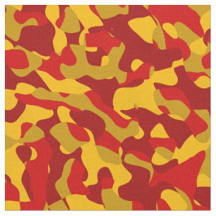 Rotbild und gelbes Camouflage Druckmuster Stoff