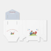 Rotblaue Blaue Geburtstagsparty mit Aquarellbahn Geschenkschachtel (Ungefaltet)