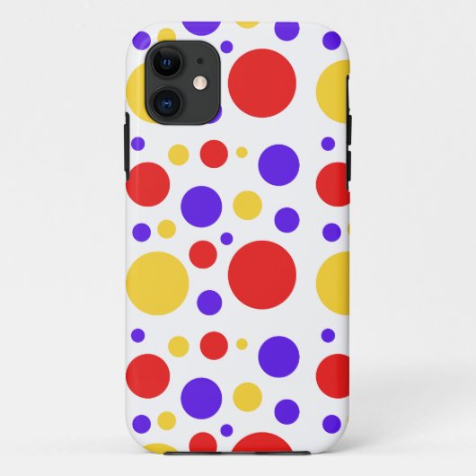 Rotblaue gelbe Kreise Punkte Case-Mate iPhone Hülle (Rückseite)