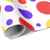 Rotblaue gelbe Kreise Punkte Geschenkpapier (Rolleneckpunkt)