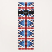 Rotblaue Glitzern, Muster Monogram Yogamatte (Vorderseite)