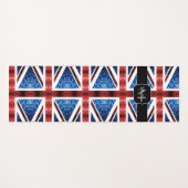 Rotblaue Glitzern, Muster Monogram Yogamatte (Vorderseite (Horizontal))