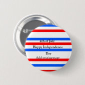 Rotblaue Streifen Unabhängigkeit Tag 4. Juli Button (Vorne & Hinten)
