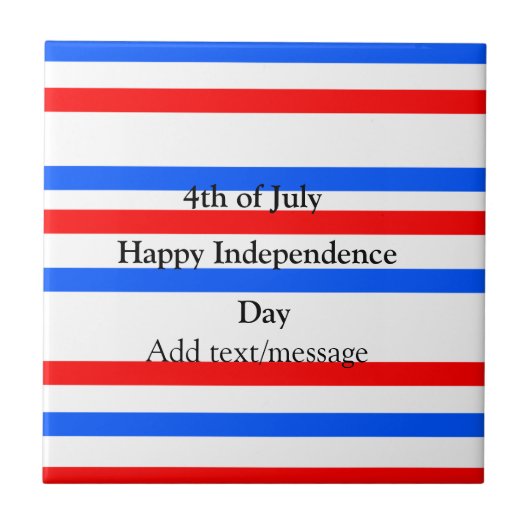 Rotblaue Streifen Unabhängigkeit Tag 4. Juli Fliese (Vorderseite)
