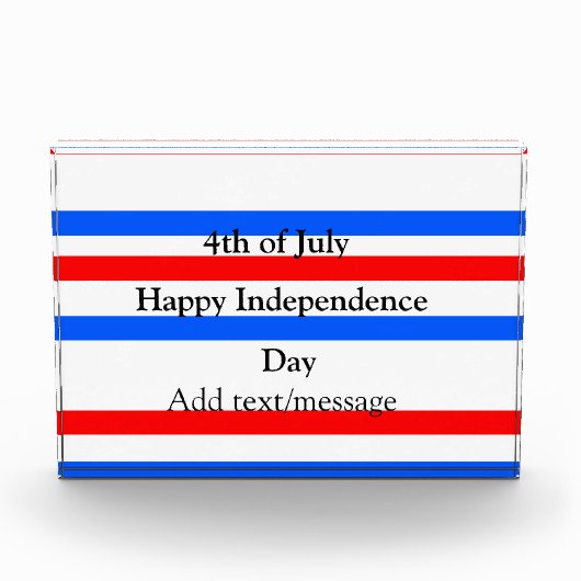 Rotblaue Streifen Unabhängigkeit Tag 4. Juli Fotoblock (Vorderseite)