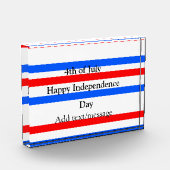 Rotblaue Streifen Unabhängigkeit Tag 4. Juli Fotoblock (Links)
