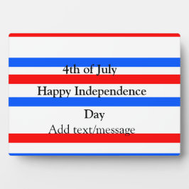 Rotblaue Streifen Unabhängigkeit Tag 4. Juli Fotoplatte