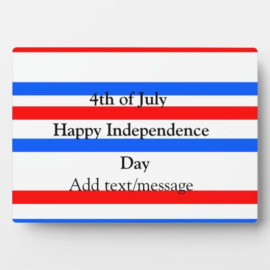 Rotblaue Streifen Unabhängigkeit Tag 4. Juli Fotoplatte (Vorderseite)